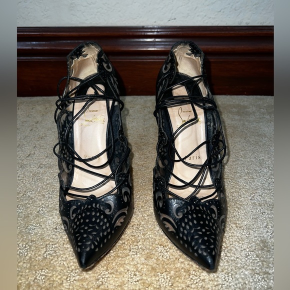 Christian Louboutin Impera Shoes Black Size 38 1/2 - Picture 2 of 8